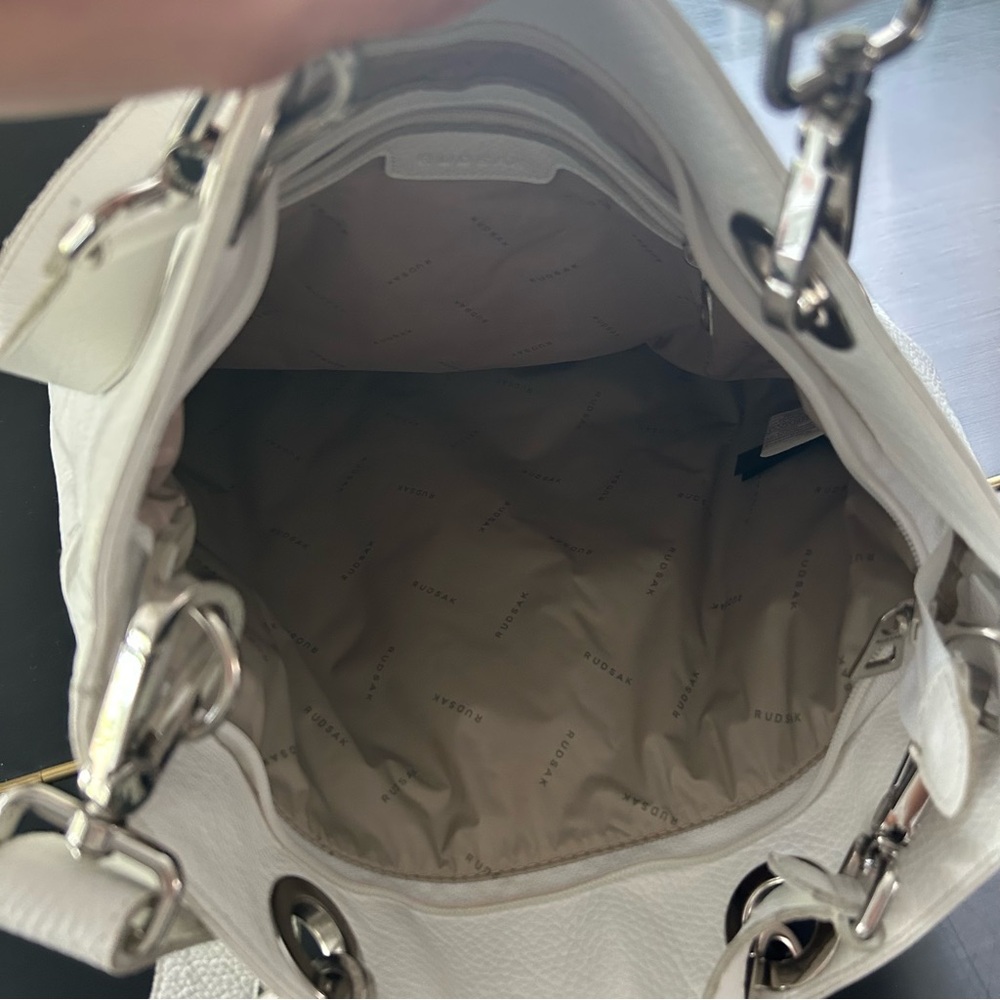 RUDSAK white Pebble Leather Shoulder Bag with Adjustable Straps - Picture 4 of 8